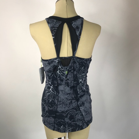 GAIAM Petal Racer Tank w/Bra S Blue & Gray - Picture 3 of 7
